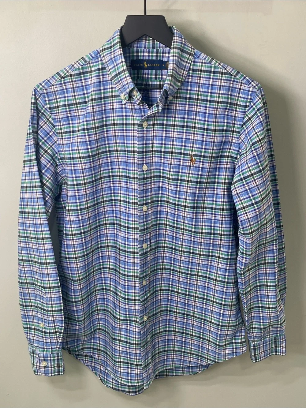 Ralph Lauren Blue & Green Plaid Button-Down Shirt - Men's